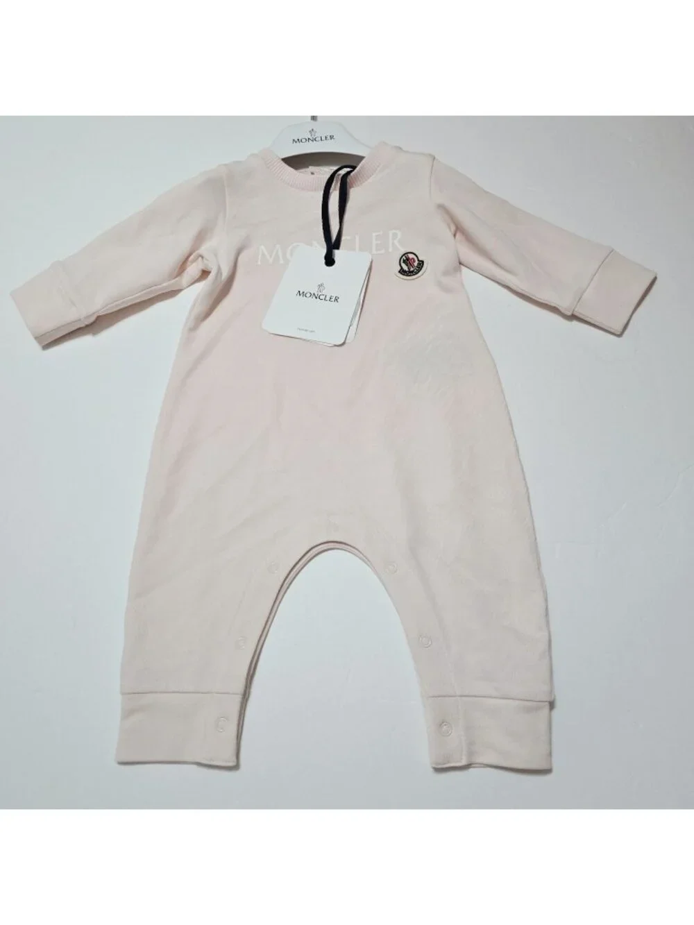 NEW Moncler - 3/6,‎ 9/12, 12/18 Mths Unisex Pink Logo Baby One Piece Romper